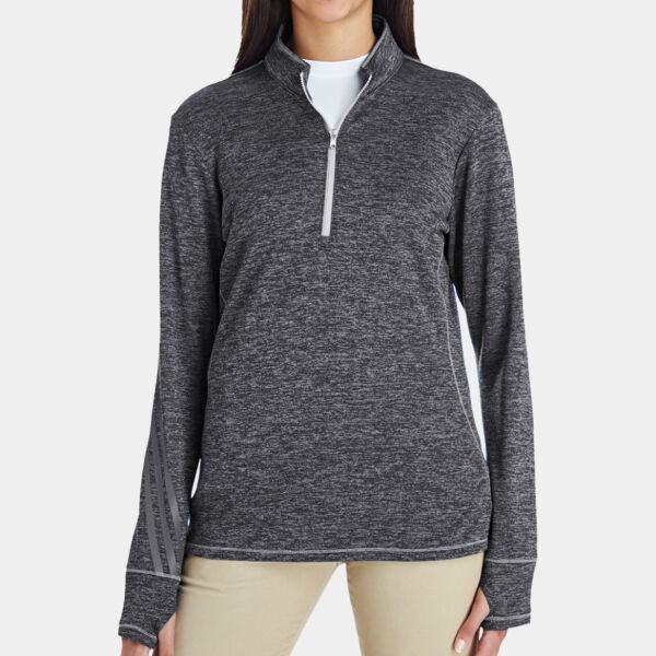 Women's Brushed Terry Heathered Quarter-Zip Pullover Thumbnail