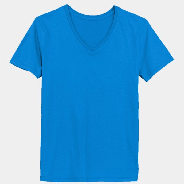 Ladies’  Junior Fine Jersey V-Neck Longer Length T-Shirt Thumbnail