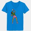 Ladies’  Junior Fine Jersey V-Neck Longer Length T-Shirt Thumbnail
